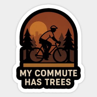 My Commute Has Trees – Eco-Friendly Cycling T-Shirt Sticker
